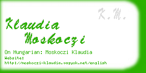 klaudia moskoczi business card